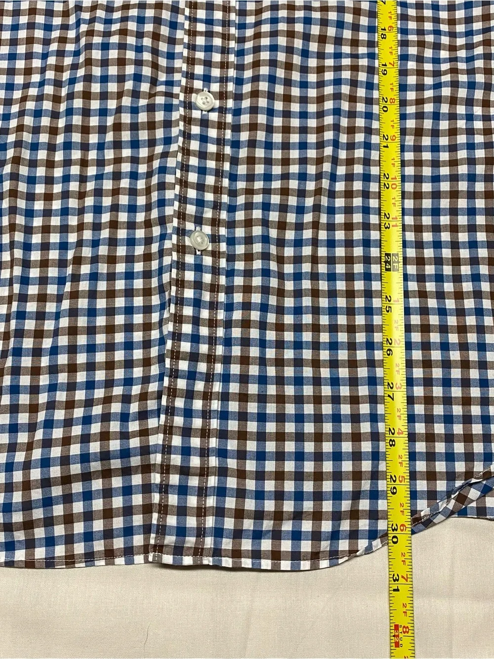 J. Crew Blue, Brown and White Check Dress Shirt